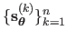 $ \{ \mathbf{s}_{\mathbold{\theta}}^{(k)} \}_{k=1}^n$