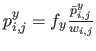 $ p_{i,j}^y = f_y\frac{\bar{p}_{i,j}^y}{w_{i,j}}$