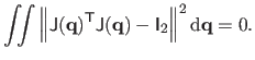 $\displaystyle \iint \left\Vert \mathsf{J}(\mathbf{q})^\mathsf{T}\mathsf{J}(\mathbf{q}) - \mathsf{I}_2 \right\Vert^2 \mathrm
 d\mathbf{q} = 0.$