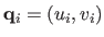 $ \mathbf{q}_i = (u_i, v_i)$