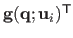 $ \mathbf{g}(\mathbf{q} ; \mathbf{u}_i)^\mathsf{T}$