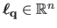 $ \boldsymbol{\ell}_{\mathbf{q}} \in \mathbb{R}^n$