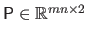 $ \mathsf{P} \in \mathbb{R}^{mn \times 2}$