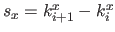 $ s_x = k_{i+1}^x - k_i^x$