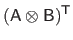 $\displaystyle (\mathsf{A} \otimes \mathsf{B})^\mathsf{T}$